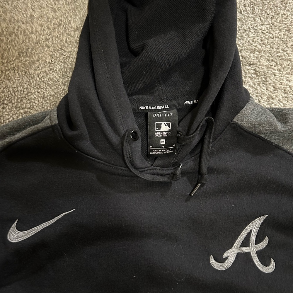 Nike Atlanta Braves 3/4 Sleeve Black Hoodie